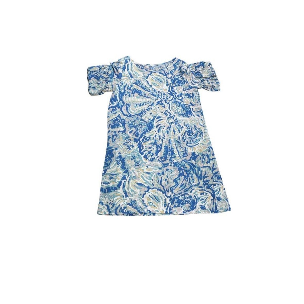 Girls Lilly Pulitzer Sz XL 12-14 Dress Ruffle Sleeve Shift Dress Seashell Bennet